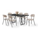 Ver imagem 2 de Conjunto Sala de Jantar com 6 Cadeiras Betina Preto/Black/Bege