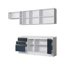 Ver imagem 4 de Armário de Cozinha Completa Garrafeiro 100% Mdf 280cm Branco/azul Profundo Celeste Kappesberg