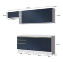Ver imagem 3 de Armário de Cozinha Completa Garrafeiro 100% Mdf 280cm Branco/azul Profundo Celeste Kappesberg