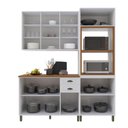 Ver imagem 3 de Armário de Cozinha Modulada Compacta Fidelitá Nara 100% MDF 3 Peças 190cm 10 Portas 2 Gavetas com