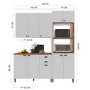 Ver imagem 4 de Armário de Cozinha Modulada Compacta Fidelitá Nara 100% MDF 3 Peças 190cm 10 Portas 2 Gavetas com