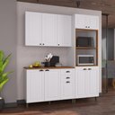 Ver imagem 1 de Armário de Cozinha Modulada Compacta Fidelitá Nara 100% MDF 3 Peças 190cm 10 Portas 2 Gavetas com