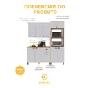 Ver imagem 5 de Armário de Cozinha Modulada Compacta Fidelitá Nara 100% MDF 3 Peças 190cm 10 Portas 2 Gavetas com