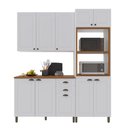 Ver imagem 2 de Armário de Cozinha Modulada Compacta Fidelitá Nara 100% MDF 3 Peças 190cm 10 Portas 2 Gavetas com
