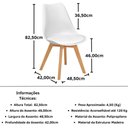 Ver imagem 3 de Conjunto 14 Cadeiras de Jantar Eames Wood Leda Design Estofada - Branco