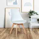 Ver imagem 2 de Conjunto 14 Cadeiras de Jantar Eames Wood Leda Design Estofada - Branco