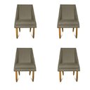 Ver imagem 1 de Kit 04 Cadeiras Para Sala De Jantar Ana Pés Palito Suede Marrom Rato - D'Classe Decor