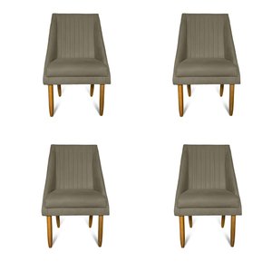 Kit 04 Cadeiras Para Sala De Jantar Ana Pés Palito Suede Marrom Rato - D'Classe Decor