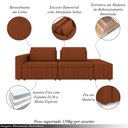 Ver imagem 3 de Sofá Ilha com Encosto e Almofadas Móveis Olimpo 245cm Modulado Linho Terracota G45 - Gran Belo