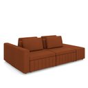 Ver imagem 2 de Sofá Ilha com Encosto e Almofadas Móveis Olimpo 245cm Modulado Linho Terracota G45 - Gran Belo