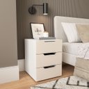 Ver imagem 1 de Mesa de Cabeceira Madri com 3 Gavetas 40x54cm Creme/Branco 250695