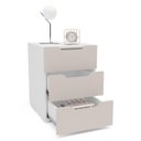 Ver imagem 3 de Mesa de Cabeceira Madri com 3 Gavetas 40x54cm Creme/Branco 250695