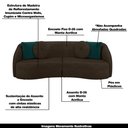 Ver imagem 3 de Sofá Decorativo 288cm com Almofadas Redondas Clarke Veludo Marrom - Gran Belo