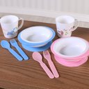 Ver imagem 2 de Kit Alimentação 4 Peças com Copo Infantil Fibra de Bambu Rosa