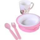 Ver imagem 1 de Kit Alimentação 4 Peças com Copo Infantil Fibra de Bambu Rosa
