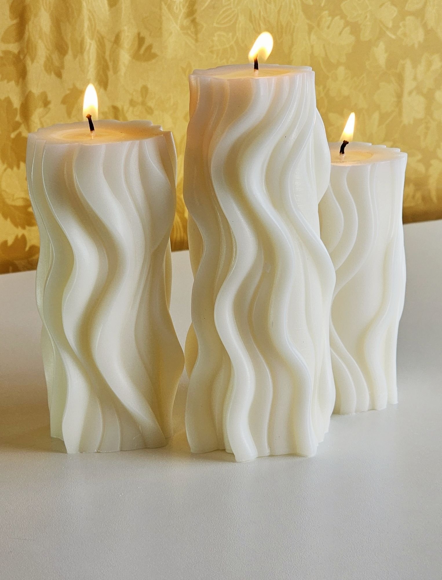 Velas Decorativas Cilíndricas Curve Candles - 3 Tamanhos Ramim Aromas Vela Decorativa P sem Aroma - 2