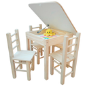 Ver imagem 1 de Conjunto de Mesa Baú com 4 Cadeiras Infantil de Madeira Maciça Resistente