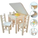 Ver imagem 2 de Conjunto de Mesa Baú com 4 Cadeiras Infantil de Madeira Maciça Resistente
