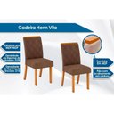 Ver imagem 4 de Conjunto: Mesa Sala Jantar Lins Sc91 Tampo Madeirado C/ Vidro Canto Reto 120x80cm e 4 Cadeiras Vita