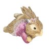 Coelho Fêmea de Páscoa Deitada Decoração Enfeite Coelhinho 24cm - 1