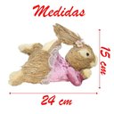Ver imagem 4 de Coelho Fêmea de Páscoa Deitada Decoração Enfeite Coelhinho 24cm