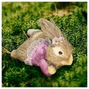 Ver imagem 2 de Coelho Fêmea de Páscoa Deitada Decoração Enfeite Coelhinho 24cm