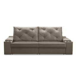 Sofá Retrátil Reclinável 3 Lugares 2,00m com Porta Copos e Usb Helena Suede Capuccino Adonai - 5