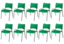 Ver imagem 2 de Cadeira Iso Base Cinza, Igreja, Escola, Escritório - Verde Kit 10 Peças
