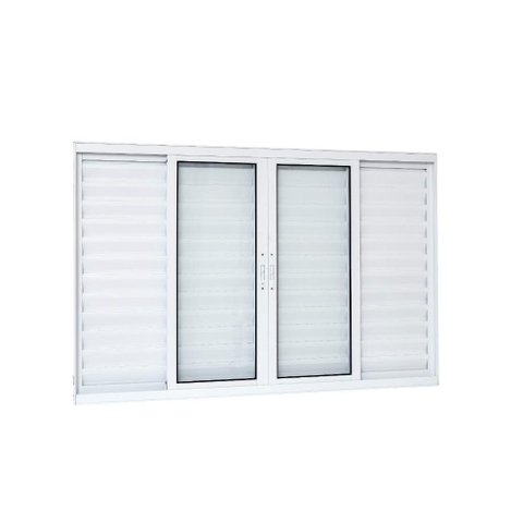 Janela de Correr Alumínio Branco Veneziana Confort - 100x100