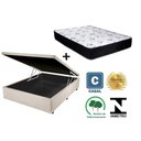 Ver imagem 2 de Cama Box Baú Casal Conforto Sintético Bege + Colchão Casal Conforto Espuma D23 24x138x188