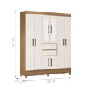 Ver imagem 2 de Guarda Roupa Casal 8 Portas com Espelho Terni Amendola Off-White