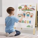 Ver imagem 7 de Quadro Branco Duplo Cavalete Yeet Lousa MDF Junges 38x62cm Expositor Portátil Branco