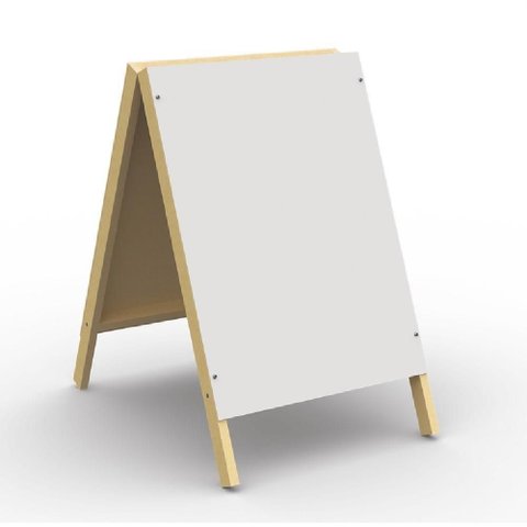 Quadro Branco Duplo Cavalete Yeet Lousa MDF Junges 38x62cm Expositor Portátil Branco