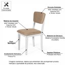 Ver imagem 6 de Mesa de Jantar Redonda Gabi Nat/bran com 4 Cadeiras Estofadas Ella Branco/marrom Claro
