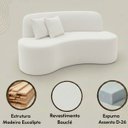 Ver imagem 5 de Sofá Ondulado Orgânico Pequeno 2 Lugares Sala Bouclé:bouclé Off White