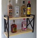 Ver imagem 4 de Prateleira decorativa kit 2 suporte estilo industrial com madeiras