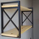 Ver imagem 3 de Prateleira decorativa kit 2 suporte estilo industrial com madeiras