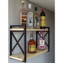 Ver imagem 1 de Prateleira decorativa kit 2 suporte estilo industrial com madeiras