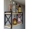 Prateleira decorativa kit 2 suporte estilo industrial com madeiras - 1
