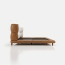 Ver imagem 5 de Conjunto Cama Japonesa Queen Cabeceira Alta Estofada Curva Boucle Courino Premiun Luxo Desing Unico