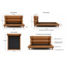 Ver imagem 7 de Conjunto Cama Japonesa Queen Cabeceira Alta Estofada Curva Boucle Courino Premiun Luxo Desing Unico