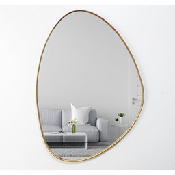 Espelho Decorativo Organico 80x60 com Borda Moldura em Lamina de Madeira Grande - 2