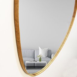 Espelho Decorativo Organico 80x60 com Borda Moldura em Lamina de Madeira Grande - 3