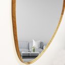 Ver imagem 3 de Espelho Decorativo Organico 80x60 com Borda Moldura em Lamina de Madeira Grande