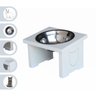 Comedouro Elevado Pet Gato Mdf Simple - Inox - 5