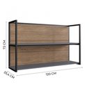 Ver imagem 5 de Nicho Aéreo Aberto Cozinha Modular 100% MDF Édez Une, 120 cm, Grafite e Louro Freijó