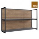 Ver imagem 2 de Nicho Aéreo Aberto Cozinha Modular 100% MDF Édez Une, 120 cm, Grafite e Louro Freijó