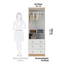 Ver imagem 6 de Guarda Roupa Infantil Uli New 2 Portas e 3 Gavetas Branco Brilho/amêndoa - Móveis Peroba