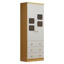 Ver imagem 1 de Guarda Roupa Infantil Uli New 2 Portas e 3 Gavetas Branco Brilho/amêndoa - Móveis Peroba