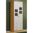 Ver imagem 2 de Guarda Roupa Infantil Uli New 2 Portas e 3 Gavetas Branco Brilho/amêndoa - Móveis Peroba